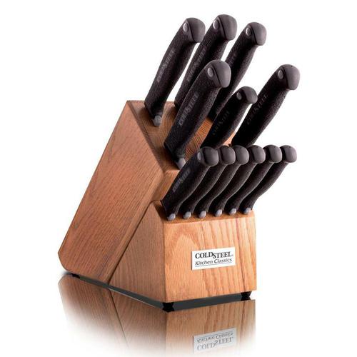 Cold Steel Kitchen Classics Whole Set, Overall Blade Thick 4116 Stainless, Oak Wood?>