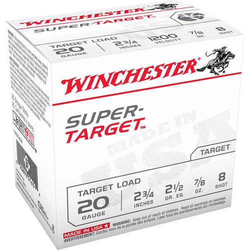 Winchester Super-Target 20ga 2-3/4" #8 Shot 7/8 oz Lead, Box of 25?>