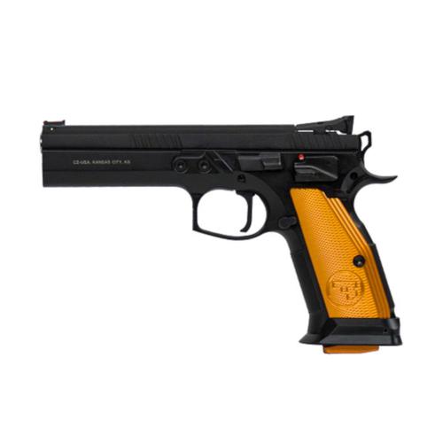 CZ 75 TS (Tactical Sport) Orange Semi-Auto Pistol 9mm Orange Grips Adjustable Sights 5.4" Barrel 10 Rounds?>