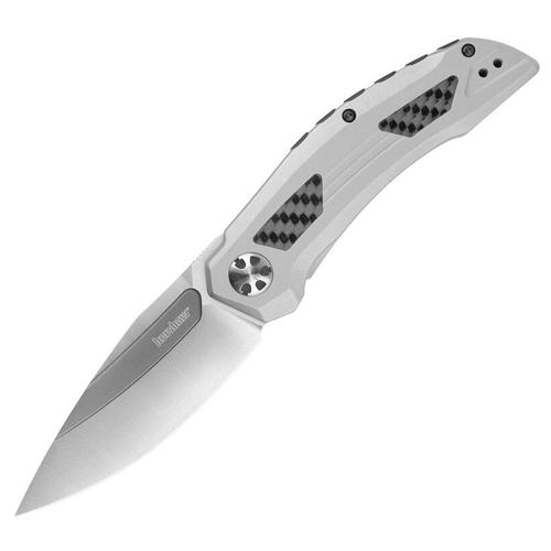 Kershaw Norad Folding Knife 3.3" D2 Gray PVD and Satin Plain Drop Point Blade Flipper Opening Frame Lock Reversible Pocketclip Beadblasted SS Handle?>