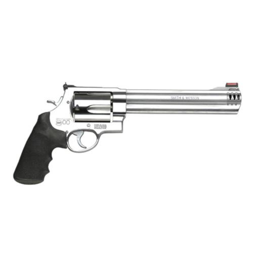 S&W 500 Revolver .500 S&W 8 3/8" Rubber Grip Satin Stainless Finish 5 Rd HiViz Sights 163501?>
