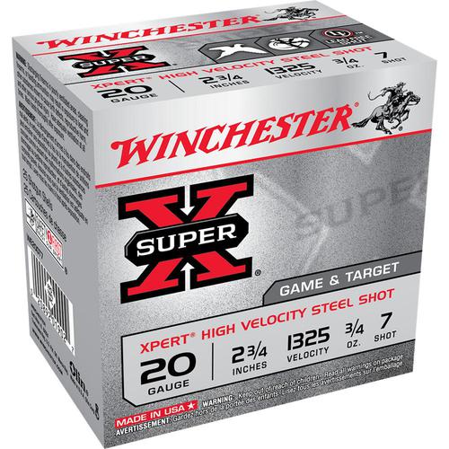 Winchester Super-X 20ga 2-3/4" #7 Steel Shot 3/4oz, Box of 25?>