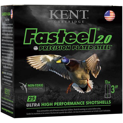 Kent Cartridge Fasteel 2.0 Waterfowl 12 Gauge Ammunition 3" Shell BB Zinc-Plated Steel Shot 1-1/8oz 1560fps?>