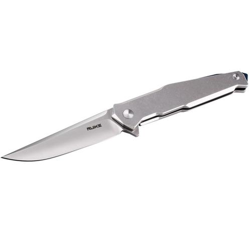 RUIKE Knives P108 Beta Plus Flipper 3.46" 14C28N Satin Blade, Stainless Steel Handles?>