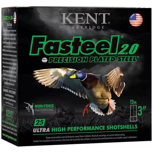 Kent Cartridge Fasteel 2.0, 12ga 3", 1-1/4oz, 1500fps, #3 Plated Steel Shot, Box of 25?>