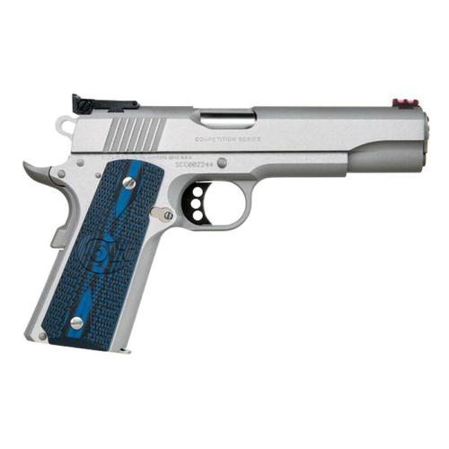 Colt 1911 Gold Cup Lite Semi-Auto Pistol .45 ACP 5" National Match Barrel 8 Rounds Fiber Optic Front Sight/Bomar Style Rear Sight Colt G10 Grips Brushed Stainless Steel?>