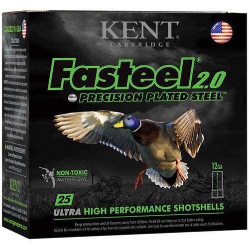 Kent Cartridge Fasteel 2.0 12ga 3" #2, 1500FPS, 1.25oz, Non-Toxic Plated Steel Shot?>