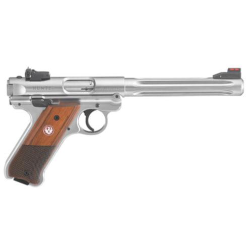 Ruger Mark IV Hunter Semi-Auto Pistol .22LR 6.8" Barrel Wood Grip Stainless Finish 40118?>