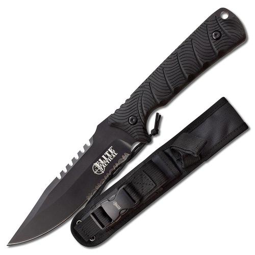 Elite Tactical Backdraft Fixed Knife, 5" Clip Point Blade with Nylon Sheath?>