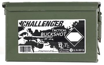 Challenger Tactical Buckshot - 12ga, 2-3/4", 4 Buck, 1-1/4oz, 175rds Ammo Can ?>