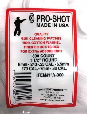Pro-Shot          	6mm-.30 CAL. 1-1/2" Round Patches Qty 300?>