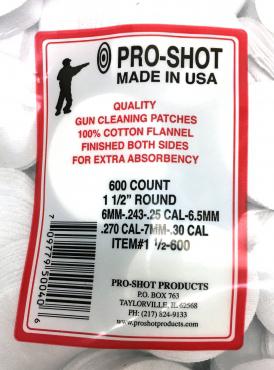 Pro-Shot          	6mm-.30 CAL. 1-1/2" Round Patches Qty 600?>