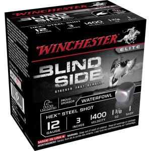 Winchester Blind Side Hex Steel Shot 12ga 3" #1 Ammunition?>