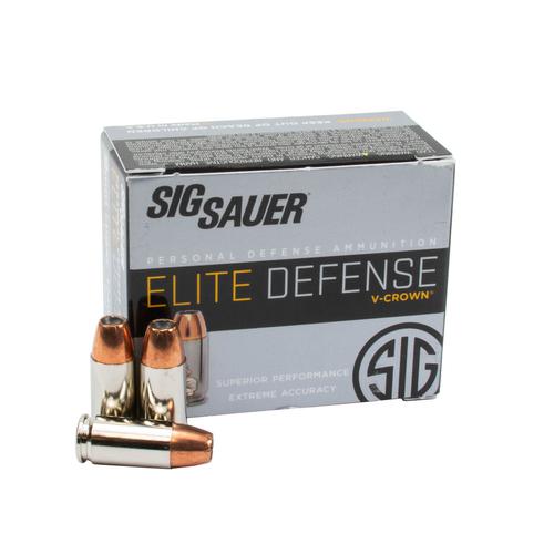 SIG SAUER  ELITE DEFENCE  V-CROWN 9mm 147GR JHP 20RS/BOX?>
