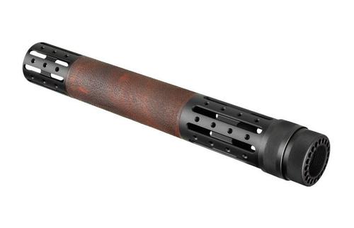 Hogue15464  AR15 Ext Length Free Float Forend w/Acc OverMolded Red Lava?>