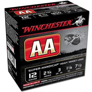 Winchester AA Handicap 12 Ga, 2 3/4", 1 1/8 Oz # 7.5 Lead Case of 250 Rds?>