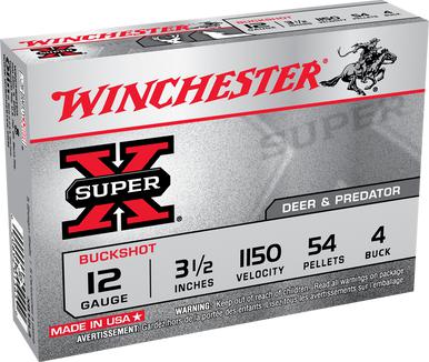 Winchester Super-X 12 Ga, 3 1/2", 4 Buck, 5 Rnds?>