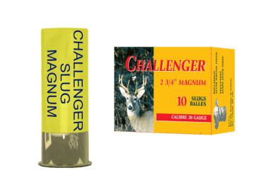 Challenger Magnum Rifled Slugs, 20ga, 2 3/4", Box of 10?>