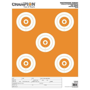 Champion Shotkeeper 5-Bull Targets, Large, 12 Pack?>