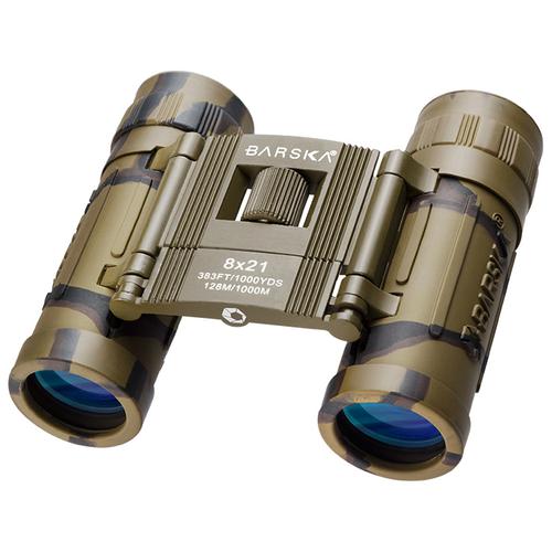 BARSKA 8x21mm Lucid View Compact Camo Binoculars by Barska AB10117 Model Number: AB10117?>