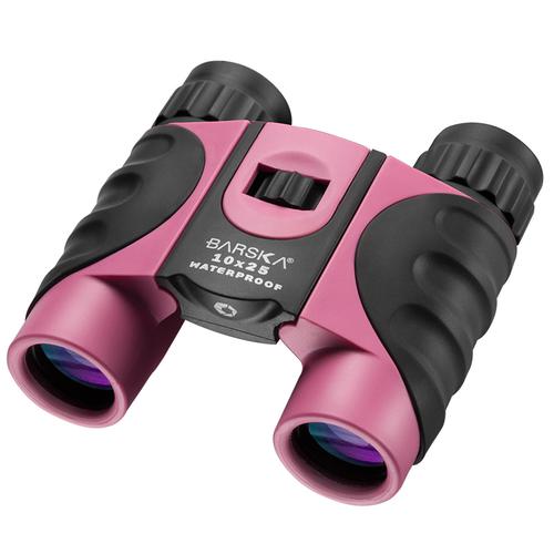 BARSKA 10x25mm Pink Waterproof Compact Binoculars by Barska AB12418 Model Number: AB12418?>