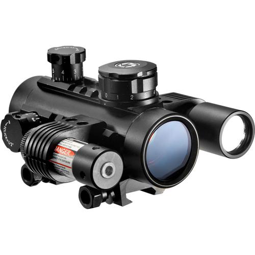 BARSKA 1x30mm Multi-Rail Sight w/ Flashlight and Red Laser by Barska AC11398 Model Number: AC11398?>