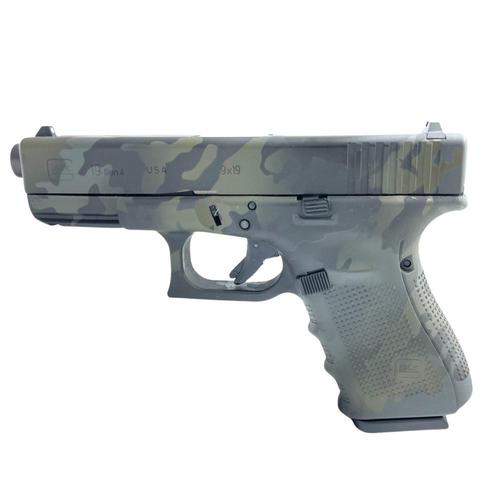 Glock 19 Gen4 Semi-Auto Pistol Custom Black Camo Finish 9mm?>