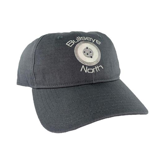 Bullseye North Brand Hat, Low Profile, Hook and Loop Closure, Black, Grey Logo?>