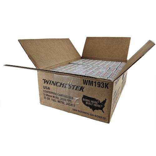 Winchester 5.56 NATO M193 55gr FMJ Case of 50 Boxes - 1000rd?>
