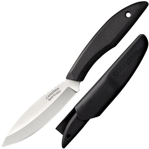 Cold Steel 20CBL Canadian Belt Fixed Blade Knife 4" Plain Recurve 4116 Stainless Steel Blade Black Polypropylene Handle Black Polymer Sheath?>
