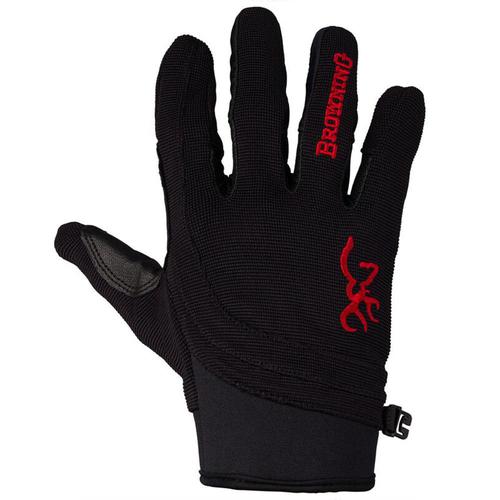 Browning Ace Shooting Gloves Goatskin Large Black/Red?>