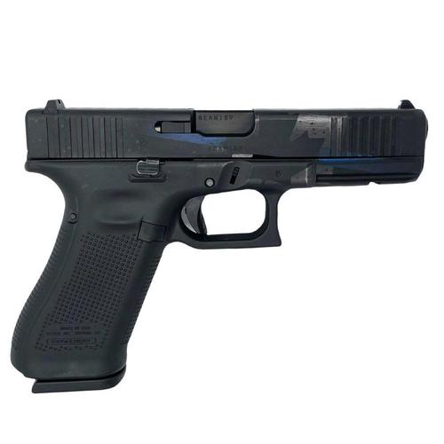 Glock 17 Gen5 Semi-Auto Pistol Custom Thin Blue Line Finish 9mm?>