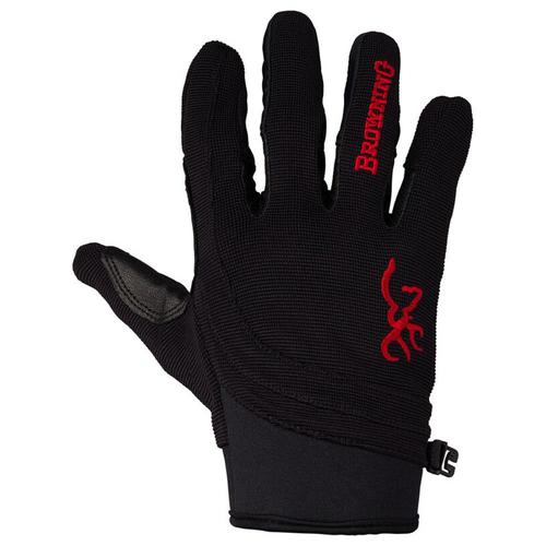 Browning Ace Shooting Gloves Goatskin Medium Black/Red?>