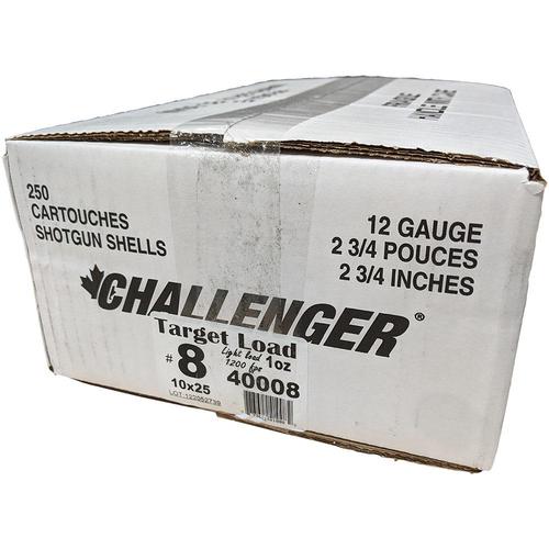 Challenger Light Target Load 12ga 2-3/4" #8 Shot 1oz Case of 10 Boxes - 250rd?>