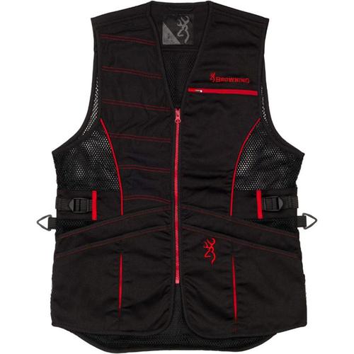 Browning Ace Shooting Women's Vest, Black/Red, Medium?>