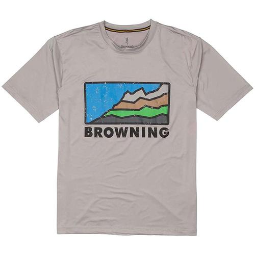 Browning Short Sleeve Shirt, Light Grey, 2XL?>