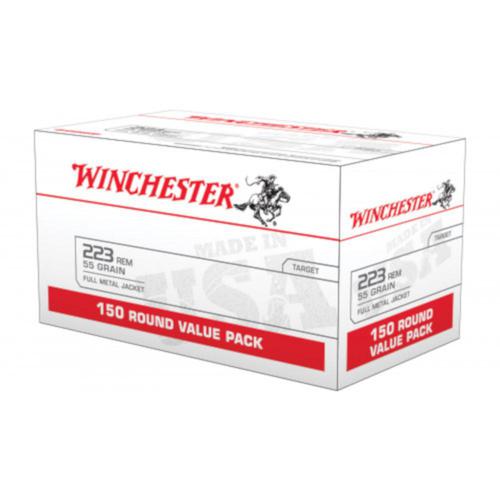 Winchester USA Ammo 223 Rem. 55gr FMJ Value Pack - 150 Rounds?>