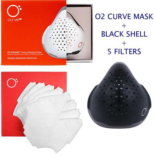 COMBO: O2 Curve Mask v1.2 Low Bridge + Black Shell + 5 Filters?>