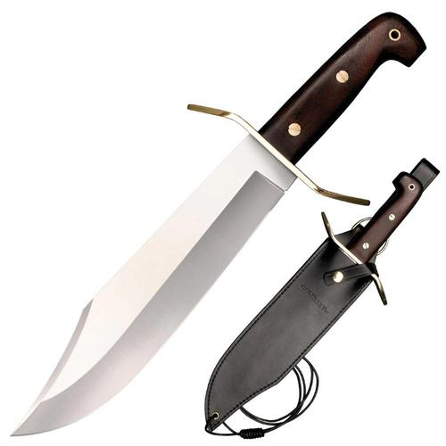 Cold Steel 81B Wild West Bowie Fixed Blade Knife 10.75" 1090 High Carbon, Rosewood Handles, Black Leather Sheath?>