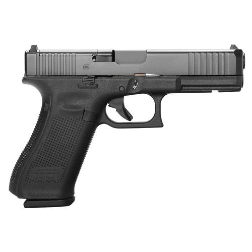 Glock G17 Gen 5 MOS FS 9mm Luger 4.49" 10+1 Black Black nDLC Front Serrations Black Interchangeable Backstrap Grip Fixed Sights?>