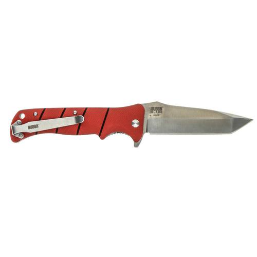 Bubba Sculpin Pocket Knife, 4" Blade, Red Grip?>
