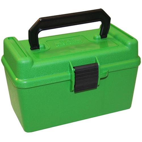 MTM Deluxe Flip-Top Ammo Box with Handle 378 Weatherby Magnum to 500 Nitro Express 50-Round Plastic?>
