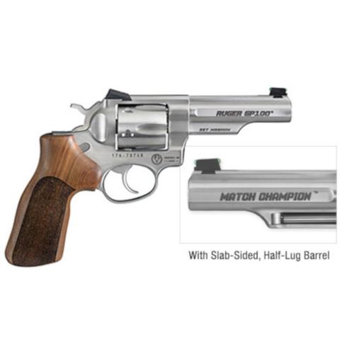Ruger 1754 Match Champion GP100 Double Action Revolver .357 Mag 4.2" Barrel Wood Grips Stainless Finish Fiber Optic Sight 1754?>