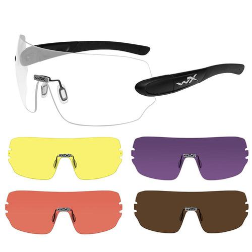 Wiley X Eyewear Detection Interchangeable Shooting Kit Clear/Yellow/Orange/Purple/Copper Matte Black Temples 1205?>