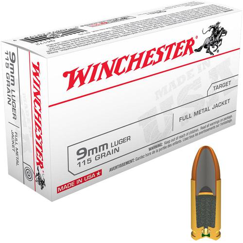 Winchester Ammunition 9mm 115 Grain FMJ - Case, 500 Rounds?>