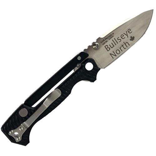 Bullseye North Engraved Cold Steel 58SQL Demko AD-15 Knife Lite Scorpion Lock Folding 3.5" Japanese AUS-10A Drop Point Blade, Griv-Ex Handles?>
