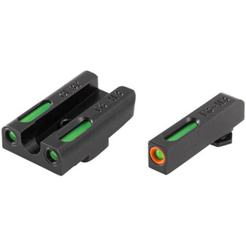 Truglo TFX Pro High Set GLOCK 20/21/29/30/31/32/37/40/41 Non-MOS Front and Rear Set Green TFO Night Sights Orange Ring Steel Black TG13GL2PC?>