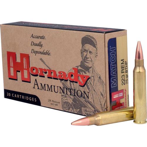 Hornady Match Ammo 223 Remington 75gr HP BT - Box of 20?>