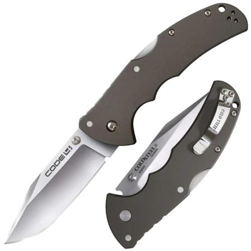Cold Steel 58PC Code 4 Clip Point Folding Knife 3.5" S35VN Satin Plain Blade, Aluminum Handles?>
