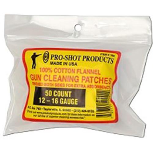 Pro-Shot Cotton Flannel Cleaning Patches 12 to 16 Gauge Shotgun 3" - 50 Pack?>